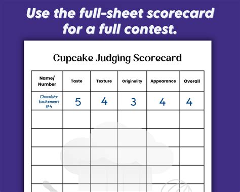 Baking Judging Sheet
