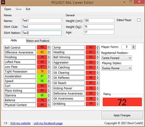 bal editor pes 2021