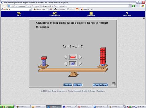 Balance Scale Virtual Manipulative