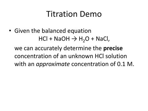 Balanced Equation For The Titration