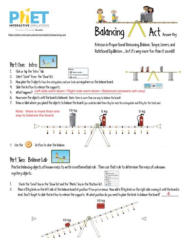 balancing act phet lab worksheet answers