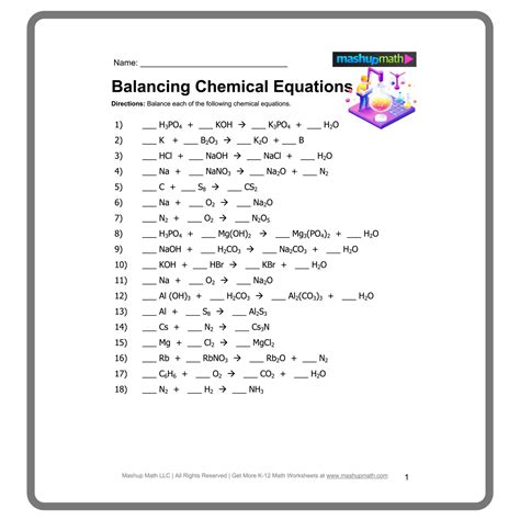 Balancing Equations In Maths Worksheet
