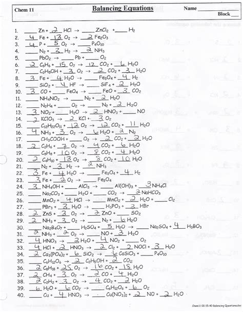 balancing nuclear equations practice worksheet answers