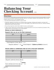 balancing your checking account