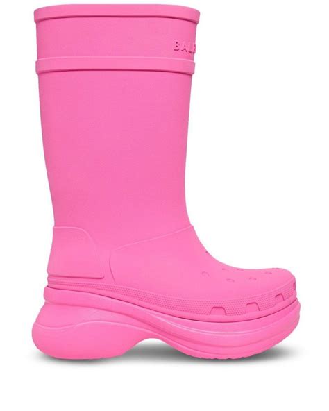 balenciaga crocs boots pink