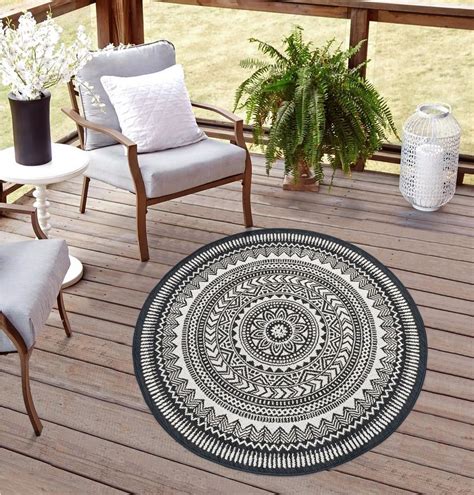 Outdoor Teppich Balkon Ethno Design Rauten teppich.de