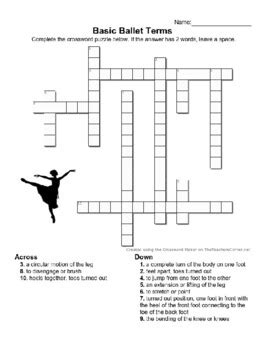 Ballet Crossword WordMint