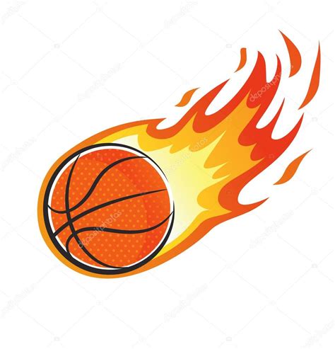 ballon basket avec flamme