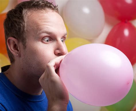 balloon being blown up