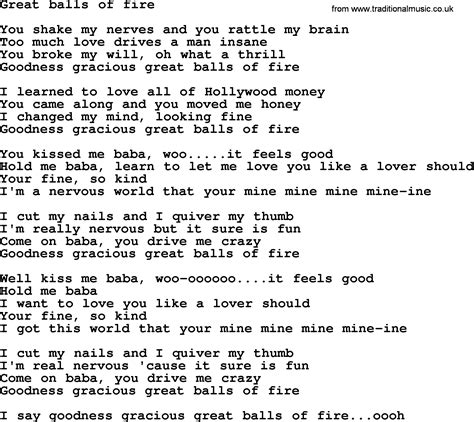 balls on fire lyrics