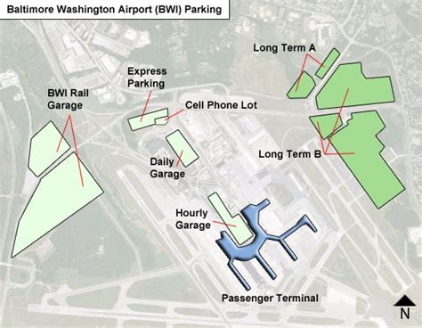 baltimore airport parking prices map