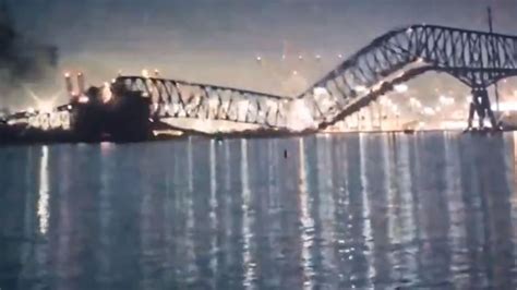 baltimore bridge collapse footage