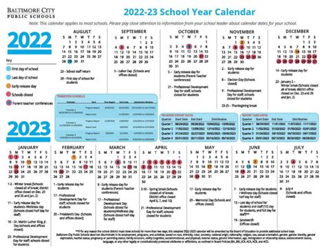 baltimore city public schools calendar 2022