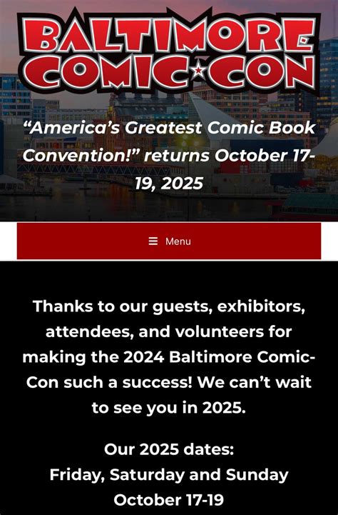 baltimore comic-con 2024