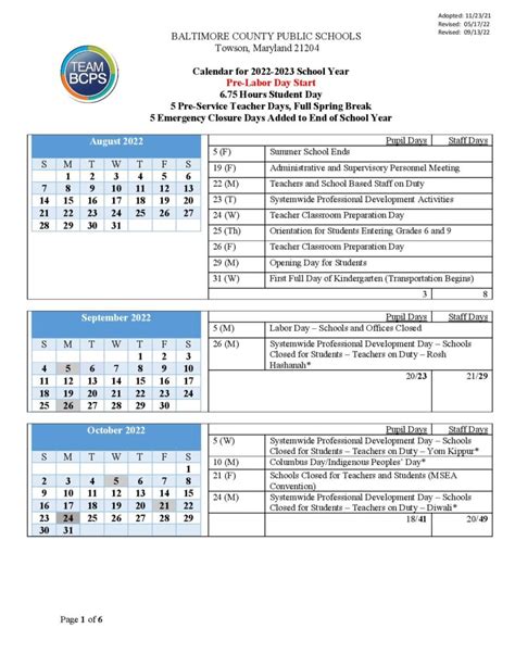 baltimore county government calendar