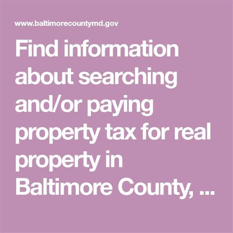 baltimore county md assessor property search