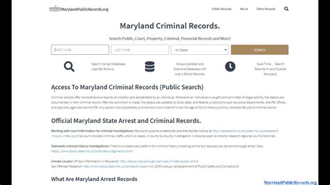 baltimore criminal records search