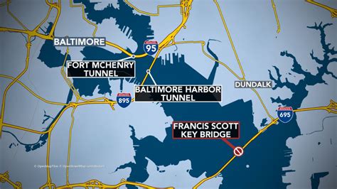 baltimore key bridge collapse map