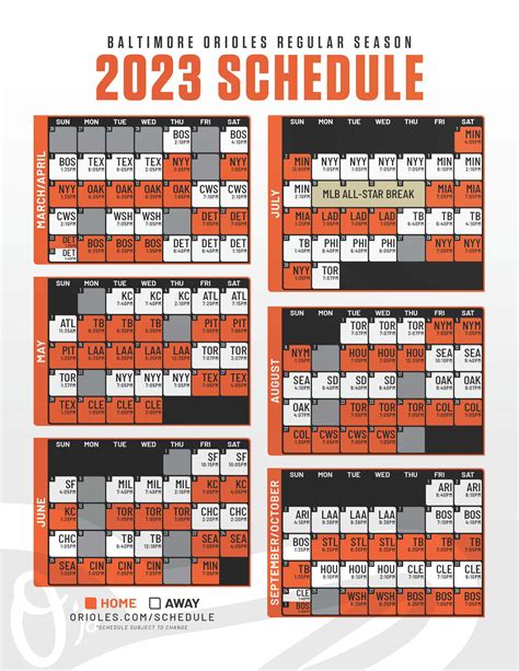 baltimore orioles 2023 calendar