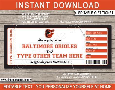 baltimore orioles kids free tickets