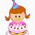 bambina con la torta di compleanno
