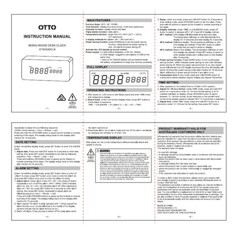 Bamboo Clock Instructions