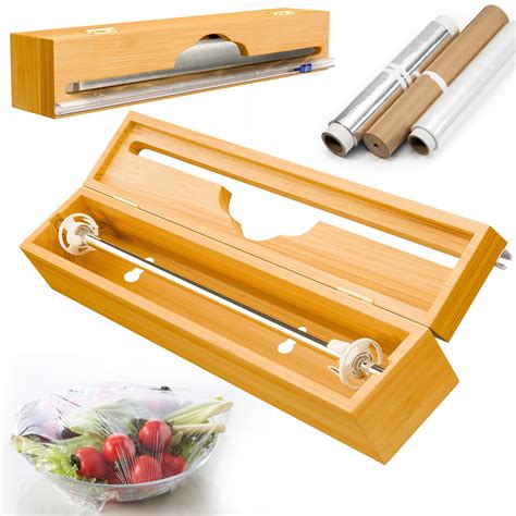 Bamboo Plastic Wrap Dispenser