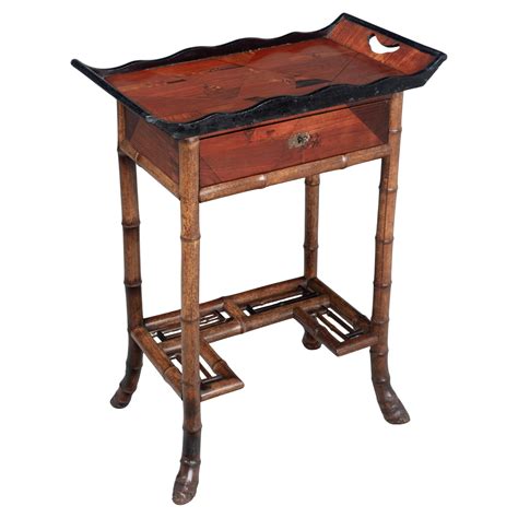 Bamboo Side Table With Drawer