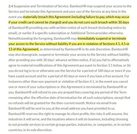 Bamboohr Terms Of Service