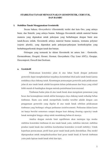 Bambu sebagai Stabilisator Erosi Tanah