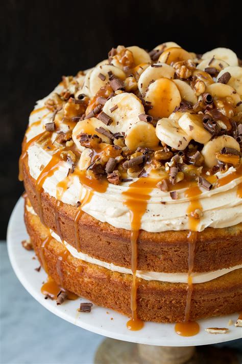 banana cake with salted caramel frosting