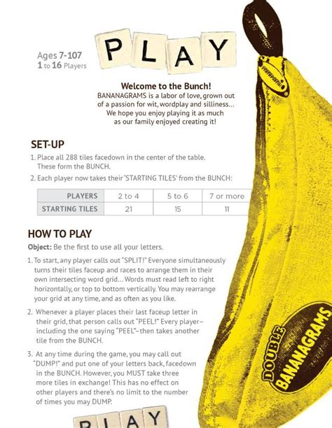 Bananagrams Double Rules