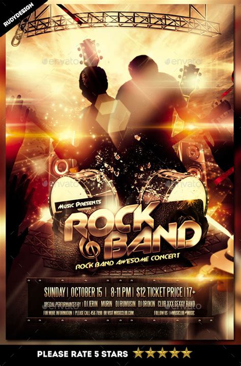 Hard Rock Flyer Template Concert posters design for in 2020