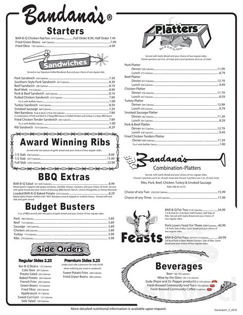 Bandannas Menu
