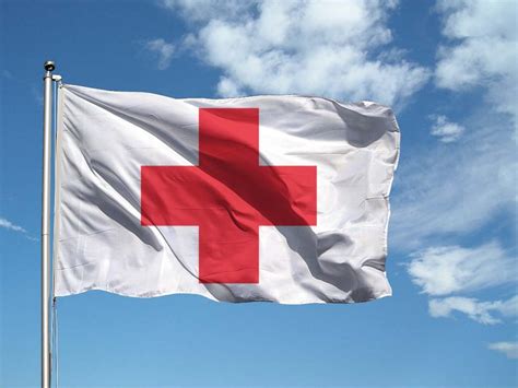 bandiera con croce rossa e sfondo bianco