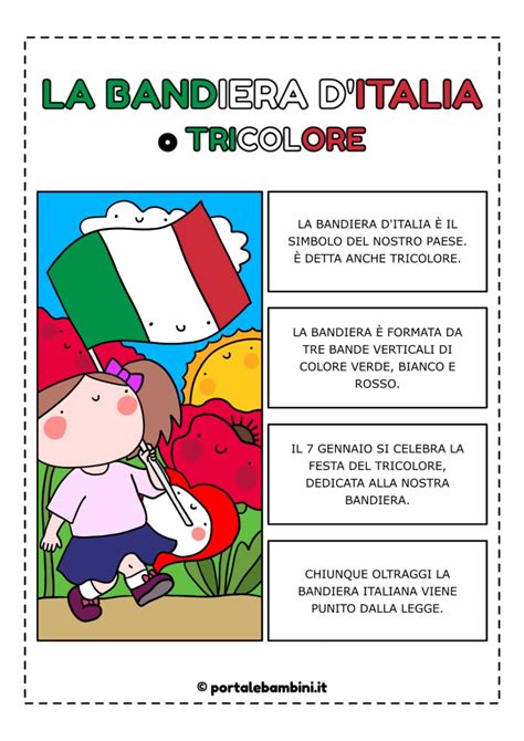 bandiera italiana spiegata ai bambini