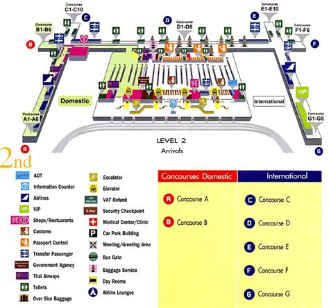 bangkok airport arrivals map shops