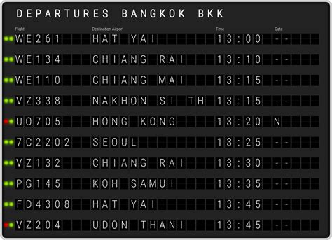 bangkok airport live departures