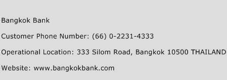 bangkok bank telephone number