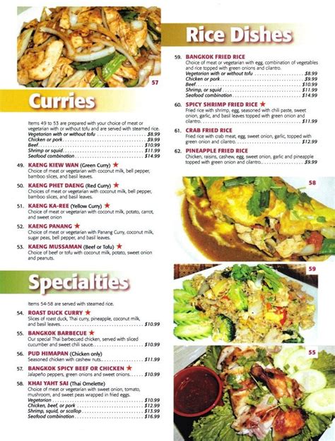 bangkok cuisine menu