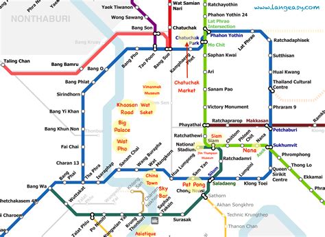 bangkok metro map with tourist attractions
