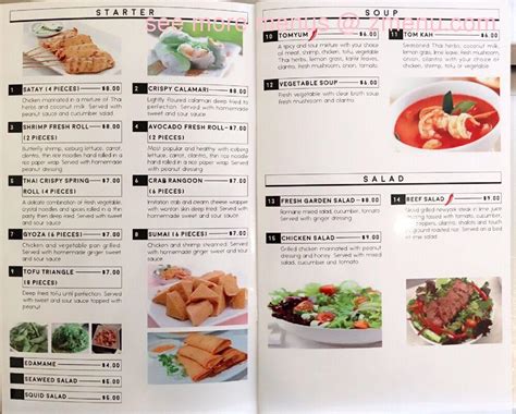 bangkok thai and sushi menu