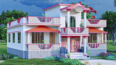 Village Simple House Design In Bangladesh / 4 bedroom 3d house design