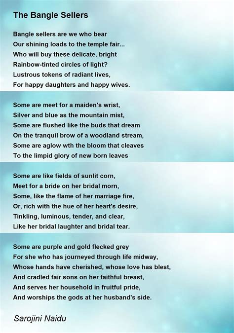 Bangle Sellers Poem