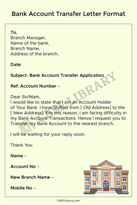 Bank Account Transfer Letter Template Sample and Examples