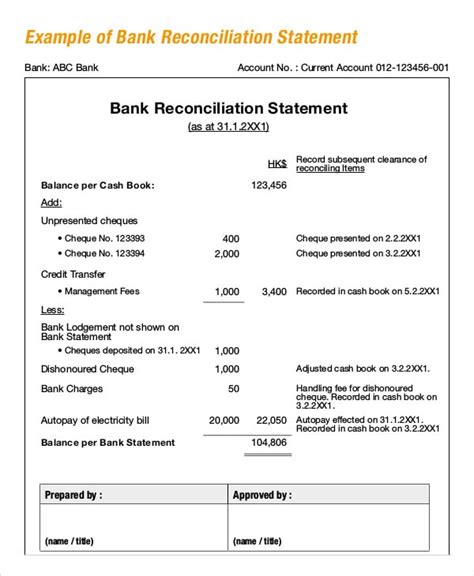 50+ Bank Reconciliation Examples & Templates [100 Free]