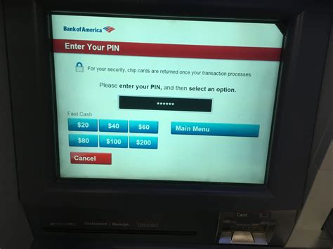 bank of america atm machine took my card