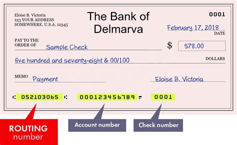 bank of delmarva routing number salisbury md