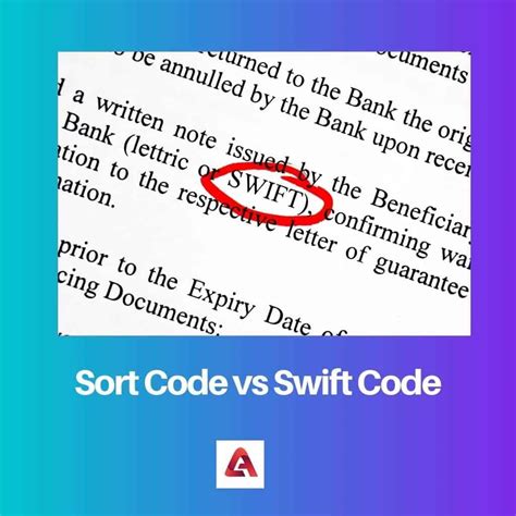 bank swift code vs sort code