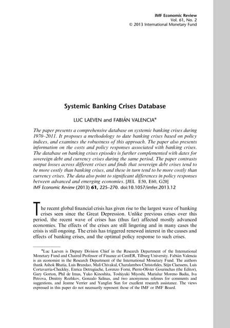 banking crisis database